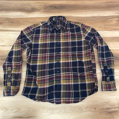 J.Crew Flannel Shirt Mens Large Classic Fit Plaid Cotton Long Sleeve Button Down