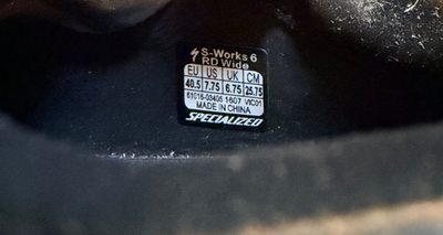 New In Box Specialized S-Works 6 Road Shoes - Black - Size 40.5 