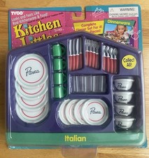 Vintage TYCO Kitchen Littles Italian Dinnerware Set NIP 1990s Miniatures Rare