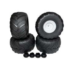 Fits Traxxas Bigfoot 4x4 Monster Truck Tires & White 12mm Wheels 2.8" Stampede