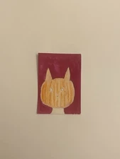 ACEO Original Painting, Abstract Pumpkin Watercolor Art, 3.5” x 2.5”, by k.marie