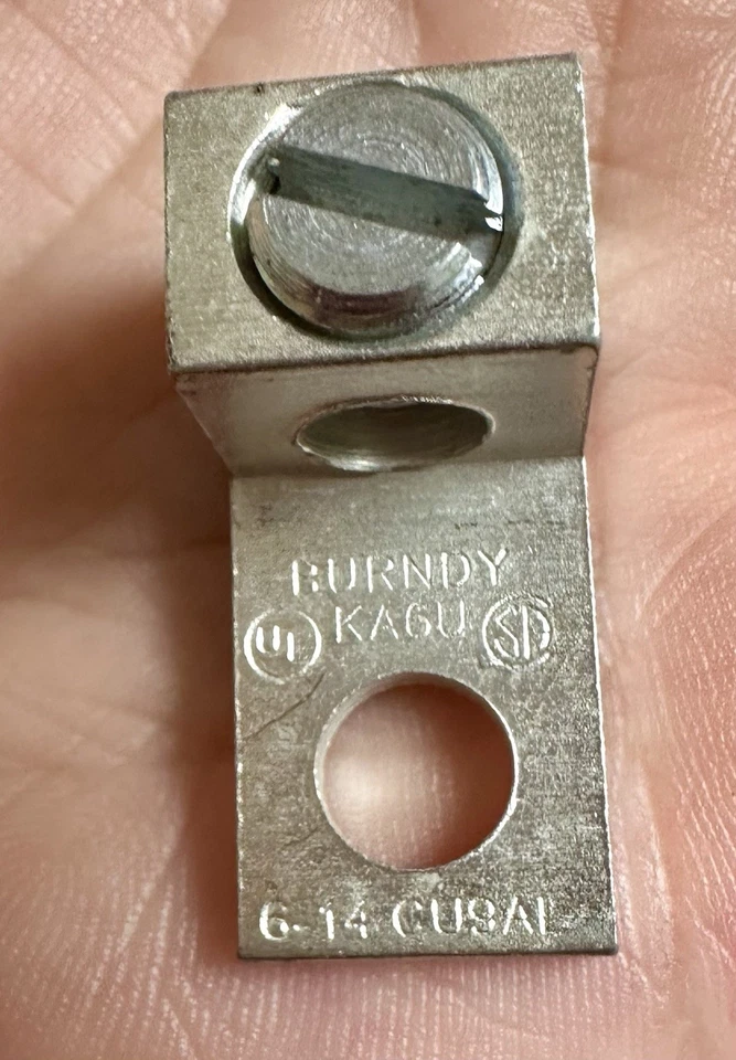 Box Of Qty100 Burndy KA6U Dual Rated Aluminum Mechanical One Hole Lugs #6-14 AWG - Image 3 of 4