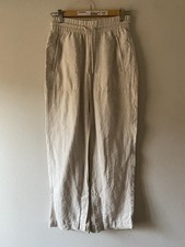 Athleta Retreat Womens Linen Beige Pants Loose Size XXS