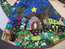 Serrv Creating Connections Raised Nativity Scene Christmas Tree Skirt 38"D