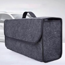 Car Trunk Organizer Felt Storage Box 19.7 x 5.9 x 9.4 in with Handle Dark Grey