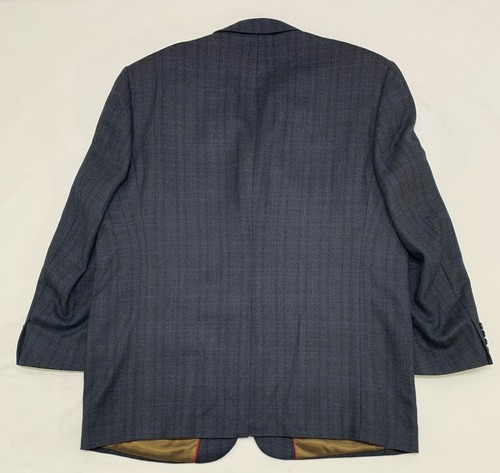Pendelton Blue Rust Herringbone Windowpane Plaid Soft 100% Wool Sport Coat 48R - Picture 5 of 9