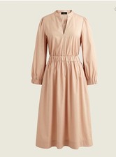 J.Crew Re-Imagined Midi Dress XS Blush Pink Elastic Waist Long Sleeve Pockets