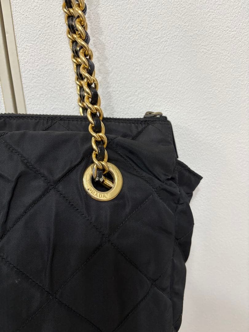 PRADA black quilted shoulder bag thumbnail 4
