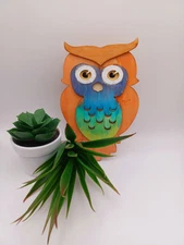 Wooden Owl Figurine / Owls / Owl Lovers / Wall Hanging / Gradient Owl / Rainbow