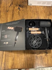 ION Luxe 4-in-1 Autowrap Airstyler - Interchangeable Hair Dryer & Curler - Black