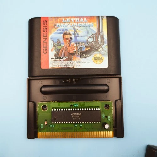 Lethal Enforcers  (Sega Genesis, 1993) Cartridge Authentic Tested Working