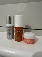 Sunday Riley Good Genes Glycolic Treatment, CEO 15% Vit C Serum, Afterglow Cream