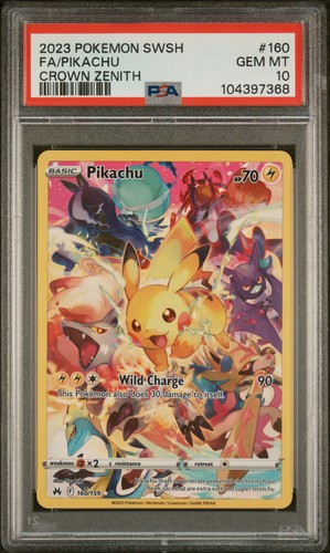 2023 POKEMON SWORD & SHIELD CROWN ZENITH #160 FULL ART/PIKACHU PSA 10