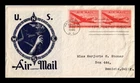 Dr Jim Stamps 5c Air Mail DC-4 Skymaster Pair First Day Issue Cachetcraft Cover