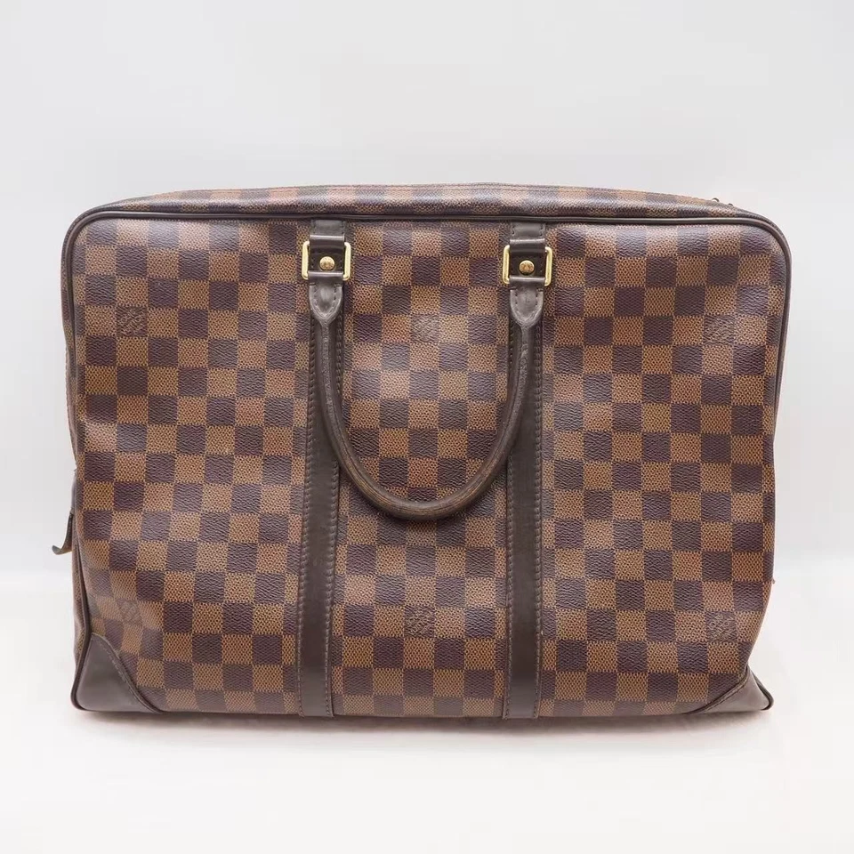 Maletín de negocios Louis Vuitton Damier Level Porte-Document Voyage marrón PVC P Foto 2 de 4