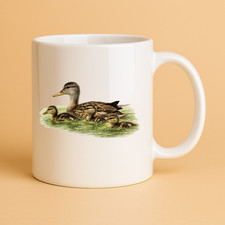 Schöne Motiv Kaffee Tee Tasse Ente mit Babies Wildnis Geschenkidee Malerei Enten