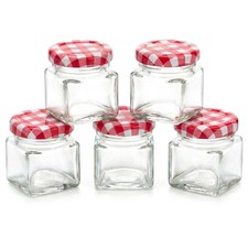 Small Glass Jars Screw Top Lids 50ml Cosmetic Pots Crafts Jam Spices Storage 5Pc