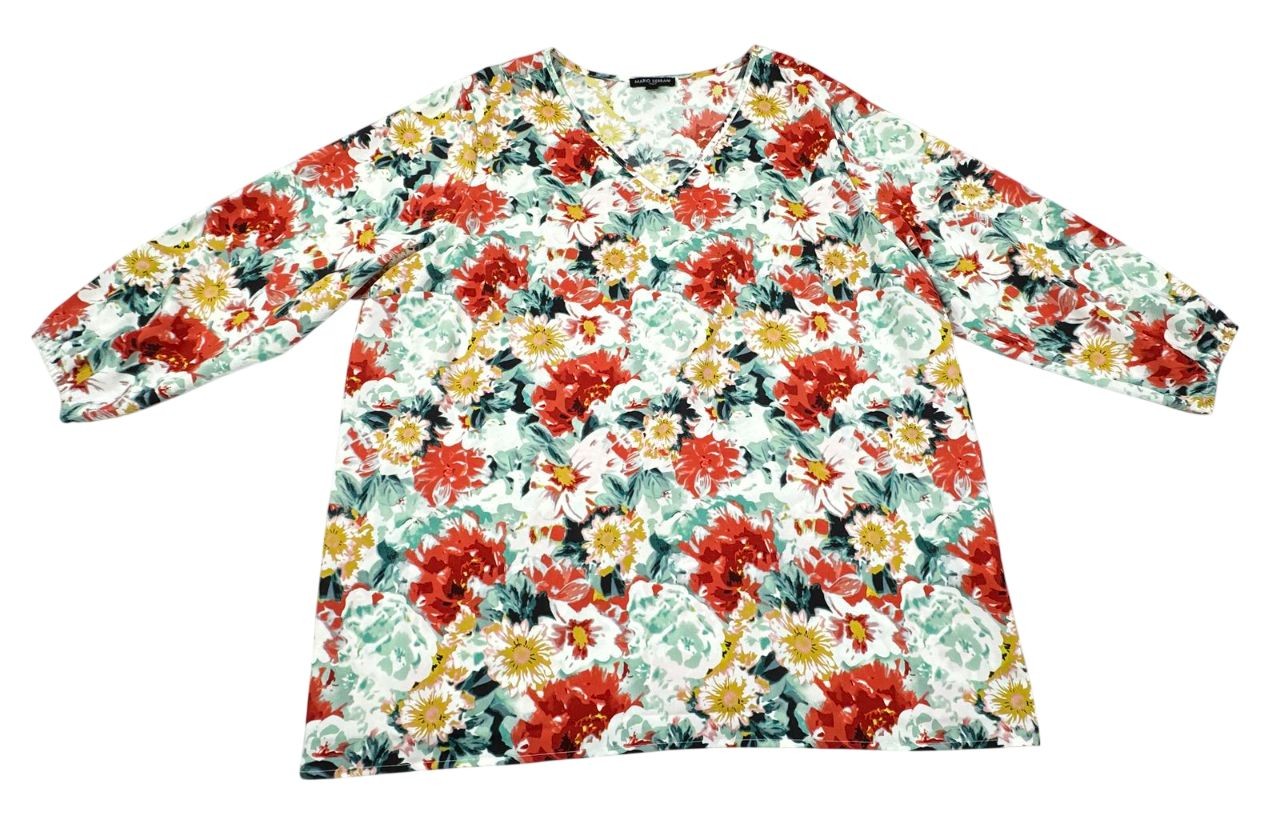 Mario Serrani Floral Botanical V Neck Fairycore Boho Blouse Women's - Size XXL