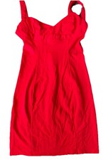 Fashion Nova Red Bodycon Mini Dress Stretch Small Straps Structured Cups