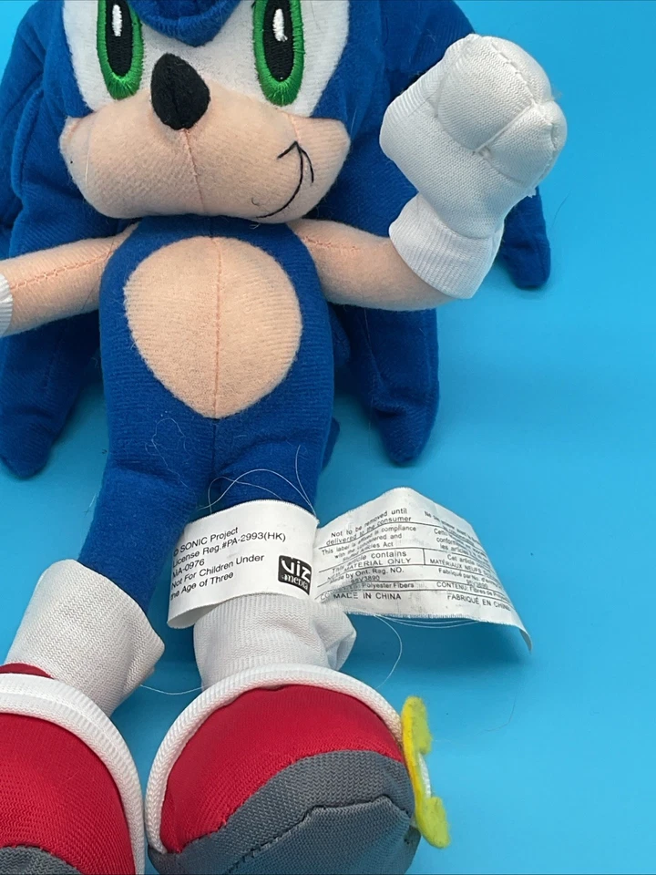 Peluche Sonic The HedgeHog 12” Toy Network Sega de colección sin etiqueta raro difícil de encontrar Foto 4 de 4