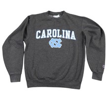 Champion UNC North Carolina Tar Heels Sweatshirt Men Small Gray Crewneck Pulover