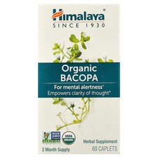Himalaya Bacopa 60 Caplets Dairy-Free, Gluten-Free, GMP Quality Assured,