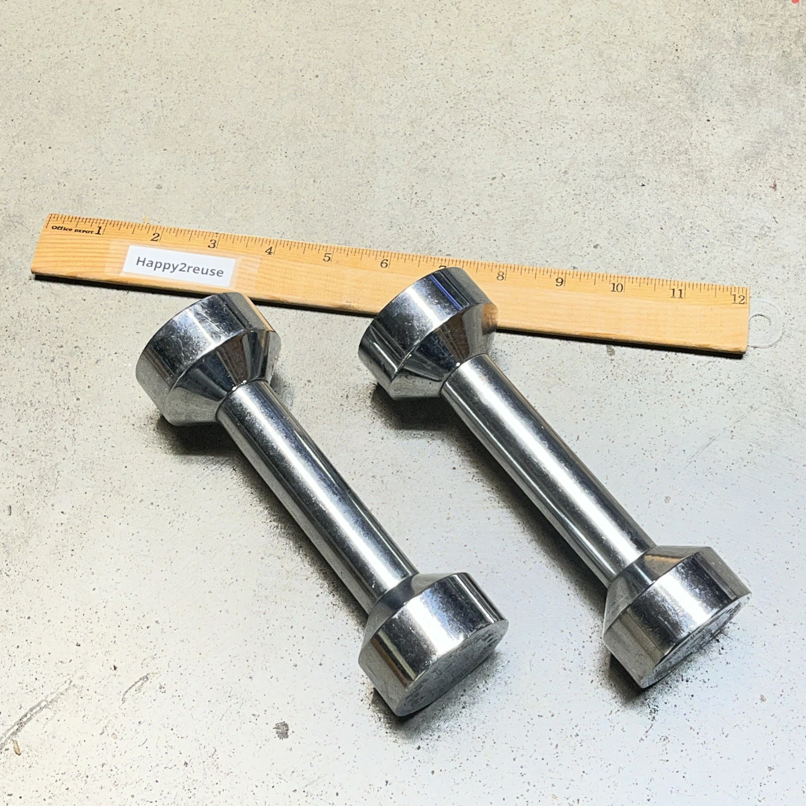 Weider Vintage Chrome 3 Lb Dumbbells Weights 2x3Lb Total 6 Lbs