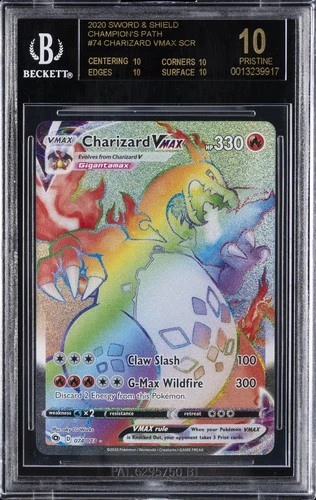2020 SWORD & SHIELD CHAMPION'S PATH SCR #74 CHARIZARD VMAX BGS 10 BLACK LABEL