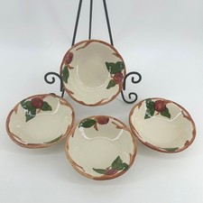 Vintage California/USA Franciscan Apple Hand-painted Interpace Bowl Set of 4 6in