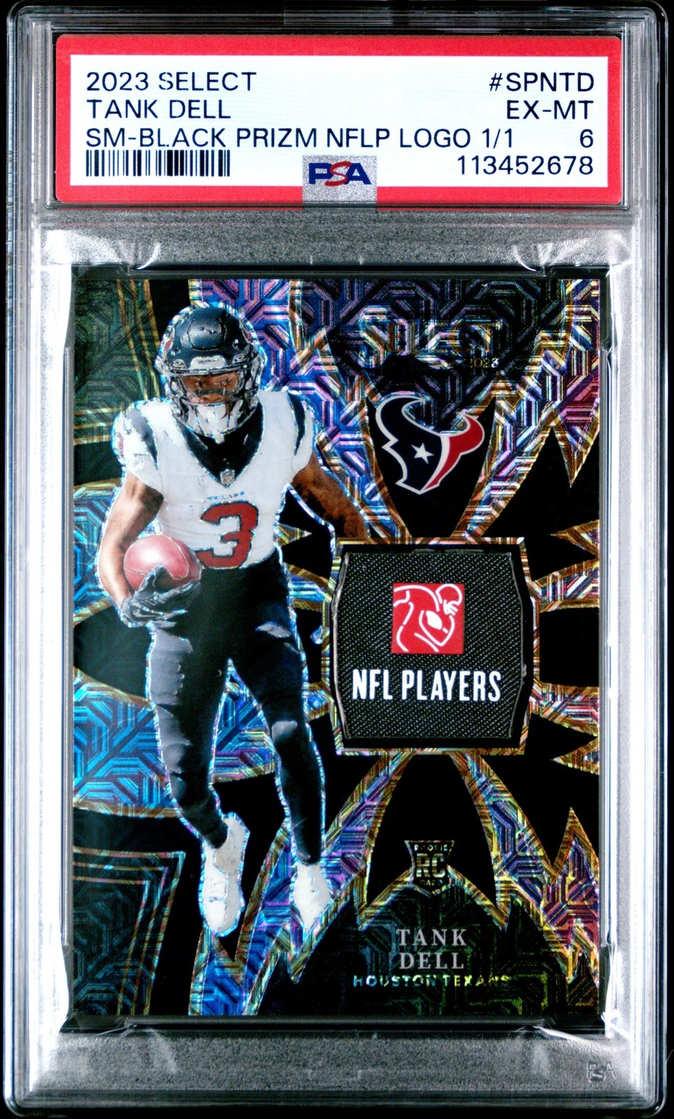 Tank Dell Panini Select Sparks Memorabilia #SPNTD Black Prizm Laundry NFL Players Logo 1/1