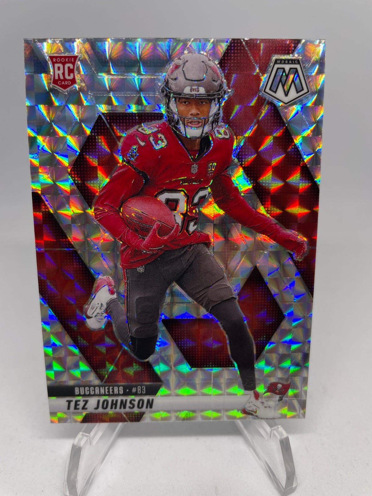 2025 Panini Mosaic Tez Johnson Mosaic Silver Prizm Rookie Buccaneers #316