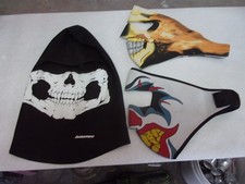 Face masks for motorcycle riding, 3 different designs