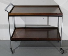 Opal Servierwagen Holz 70er Teewagen Servier Wagen Beistelltisch Chrom