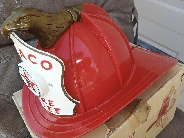 Vintage Texaco Fire Chief Hat-Helmet Toy With Box, Brown & Bigelow - Image 2 of 4