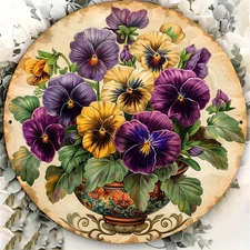 1pc 7, 87x7, 87 Inch Round Aluminum Metal Wall Art Sign - Retro American Style E