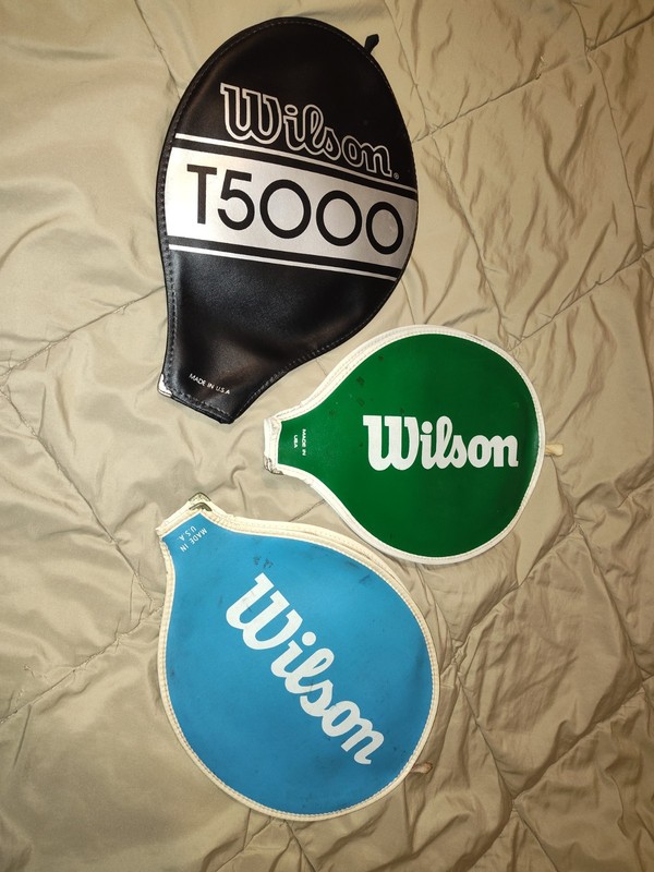 Vtg Wilson Tennis Cover Single Racquet Zippered 3 Cover Bundle Made in USA