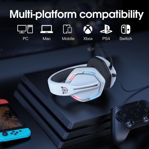 ONIKUMA RGB Gaming Headset Noise Cancelling with Mic for PS4 PC Xbox One Phones - Picture 45 of 48