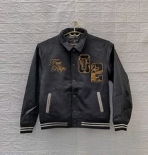 New True Religion Men's TR02 Varsity Black Jacket Sz. XL
