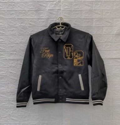TRUE RELIGION ブラックジャケット 02 New True Religion Men's TR02 Varsity Black Jacket Sz. XL | eBay