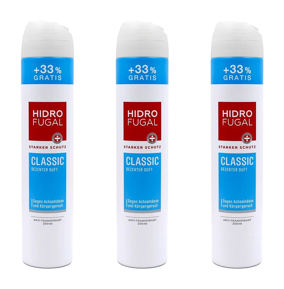 HIDROFUGAL HydroFugal Classic Anti-Transpirant Deo Spray XL , 3x200ml EAN4005900884275