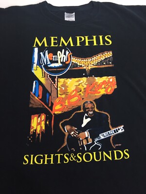 BB King Memphis Sites Sounds Concert T-Shirt XL
