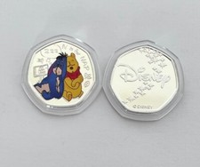 Disney Winnie The Pooh And Friends - N Is For Nap - 50p Shaped Silver Coin