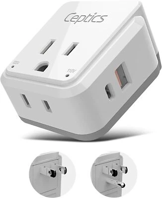 Ceptics Japan, Philippines Travel Plug Adapter, With Type A,B Swadapt Attachment