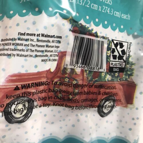 THE PIONEER WOMAN 2 plastic table covers Walmart Christmas Holiday Red Pickup - Picture 3 of 10
