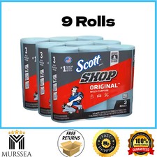 Blue Shop Towel Cleaning Wipes 3-Pack , Bundle of 9 Rolls