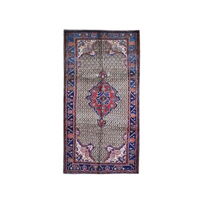 5'3''x10'6'' New Farsian Amadan Camel Hair Medallion Design Handknotted Rug R59683