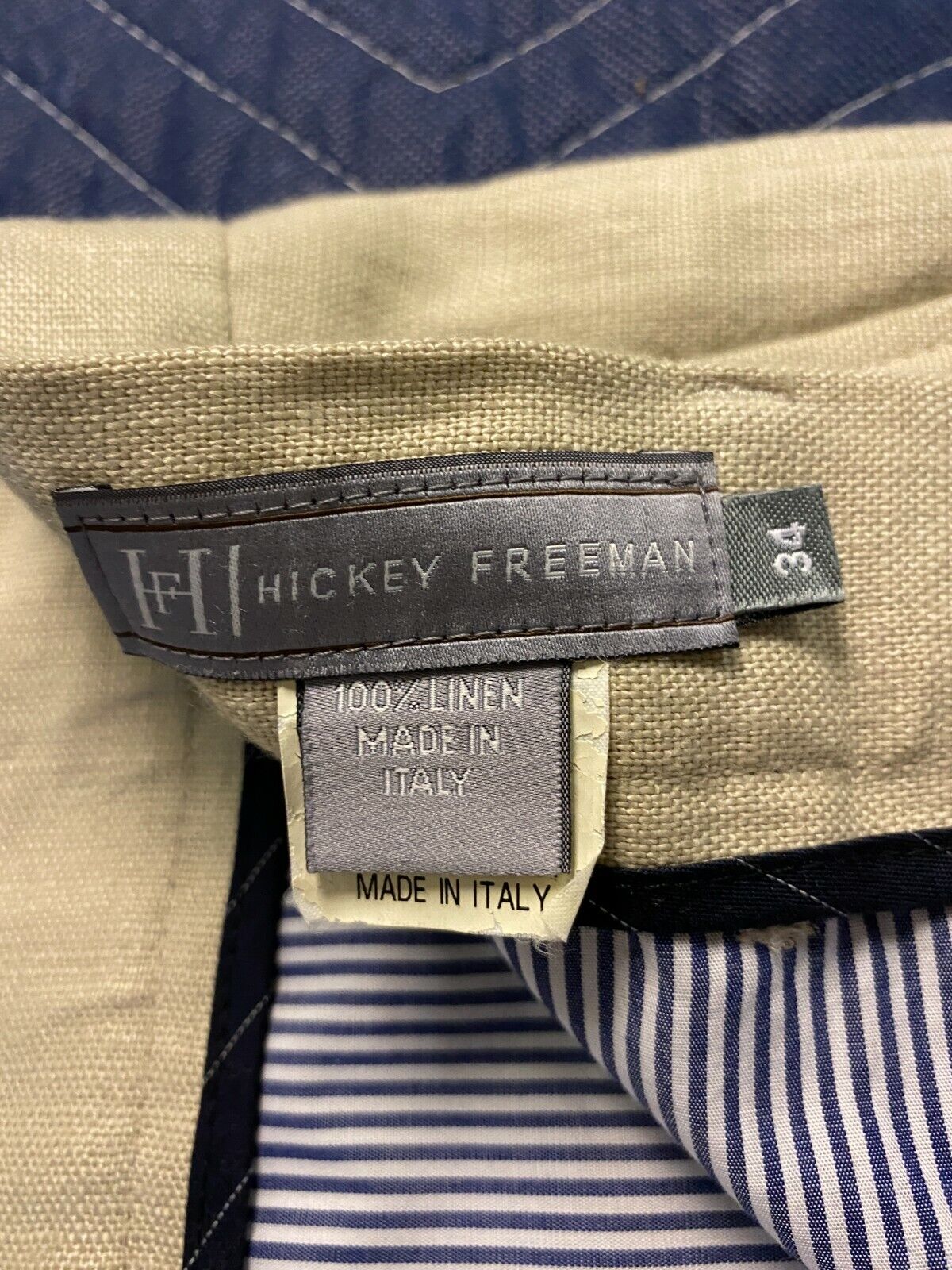 HICKEY FREEMAN LINEN PANTS - BEIGE COLOR -Size 34 - Gem