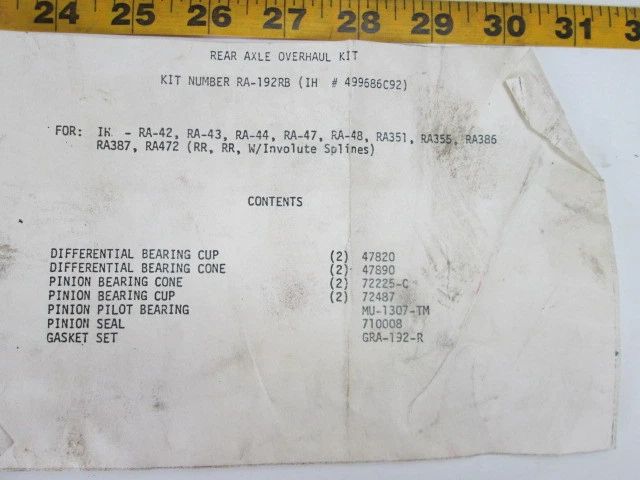 Kit de eje de transmisión Federal Mogul RA-192RB reconstrucción reparación rodamientos sellos T Foto 4 de 4