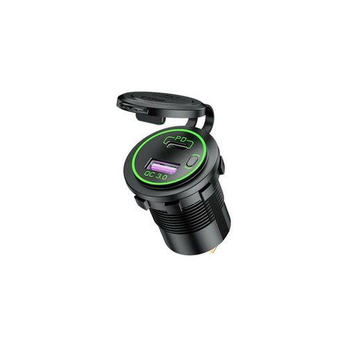 12V QC3.0 USB Type C PD Fast Car Charger with Switch for Cellphone Tablet GPS - Zdjęcie 13 z 14