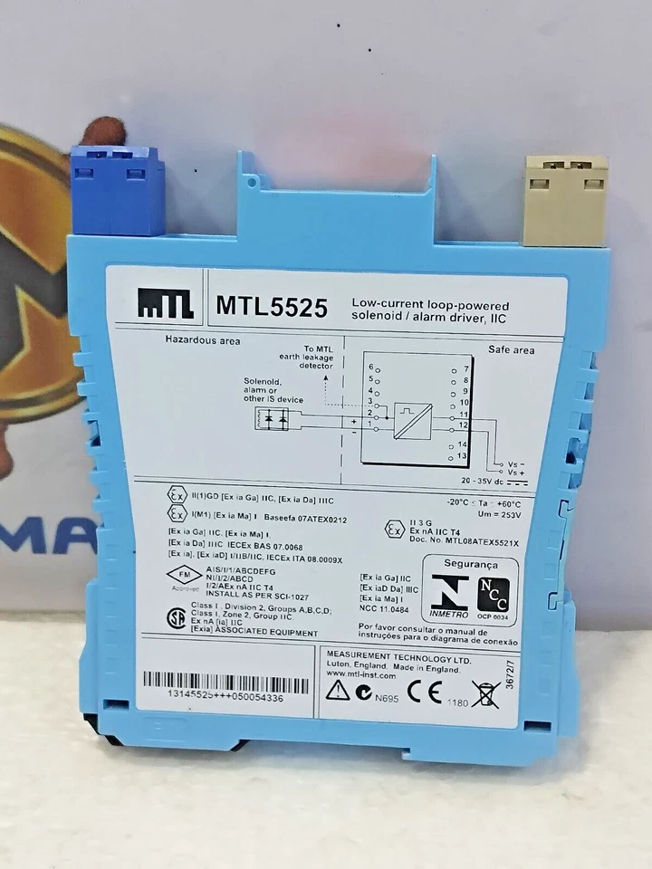 MTL 5525 SOLENOIDE/DESVIADOR DE ALARMA ALIMENTADO POR BUCLE DE BAJA CORRIENTE, IIC Foto 3 de 4